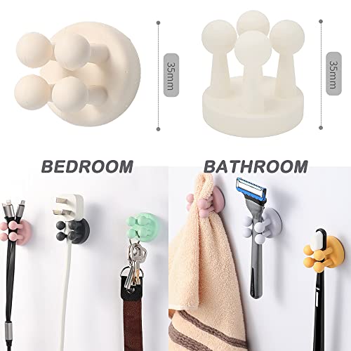 Basicon 6 Stück Bunte Klebehaken, Silikon Rasierer Halterung Rasiererhalter ohne Bohren Zahnbürsten Halterung Handtuchhaken Selbstklebend Mehrzweckhaken Schlüsselhaken für Küche,Haushalt, 6 Farben - Image 6