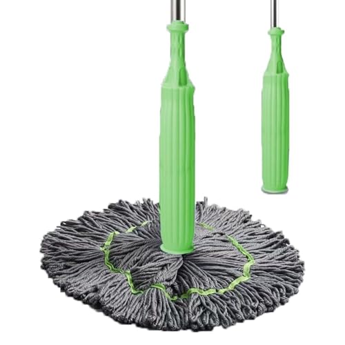 Trapeador giratorio para limpieza de suelos, trapeador limpiador de suelos de mango largo, mopa de limpieza en seco y húmedo para cocina, madera dura, restaurante
