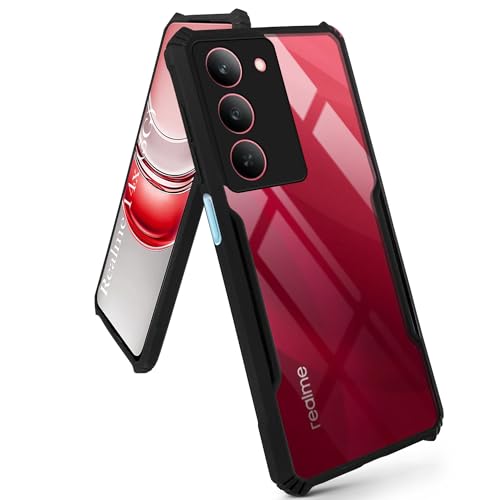Image of Jkobi Back Cover Case for Realme 14X (Shockproof with Polycarbonate Clear Panel | Professional Black)
