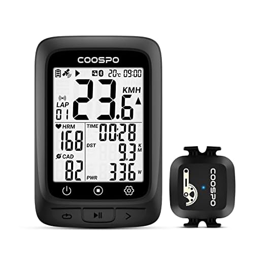 COOSPO GPS Cycling Computer BC107 & Bike Cadence/Speed Sensor BK467, Wireless Bike GPS Speedometer with 2.4 Inch Auto-Backlight Display, Bluetooth/ANT+ Bicycle Computer GPS Sync with Strava