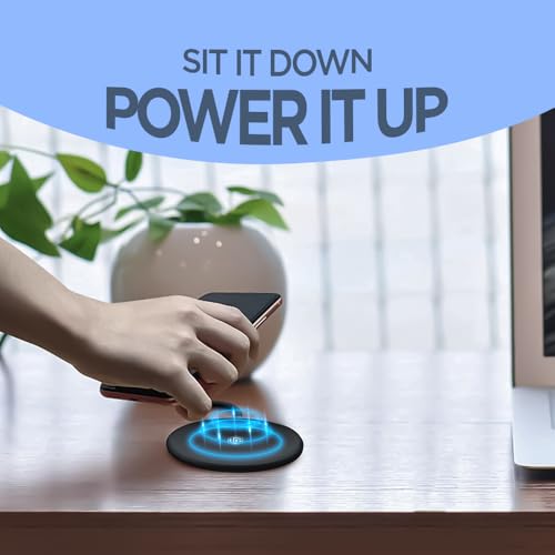 Image of UNIGEN UNIPAD 200 Wireless Charger, 15W Qi Fast Wireless Charging Pad [USB A to C Cable] Compatible with All Wireless Compatible Smartphones and Earbuds (Black)