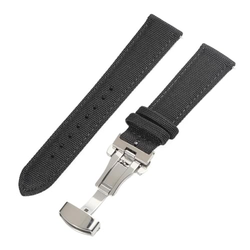 Bracelet montre nylon 20mm LUGEMA boucle papillon finition luxe