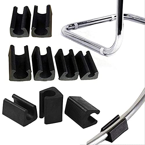 Zoeay Chaise Casquettes,16 Pcs Noir Chaise Jambe Caps Silicone U-Shaped Tube Pince Meubles Table Couvre Plancher Protecteurs,Protège efficacement Le Sol et réduit Le Bruit-D: 6 mm Cover