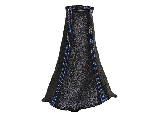 For Mitsubishi Lancer Evolution 7 VII 2001-2003 5 Speed Shift Boot Black Genuine Leather Blue Stitching