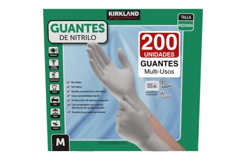 Kirkland Signature Nitrile Gloves Box of 200 Medium for Health Care Food Service Home other uses.