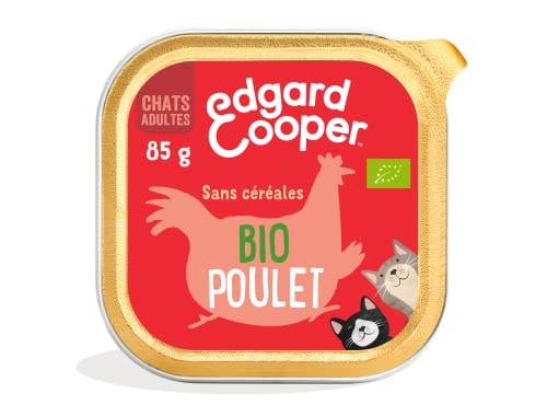 Edgard & Cooper Boite Paté Chat sans Cereales Nourriture Naturelle, Alimentation Saine savoureuse et équilibrée, Protéines de qualité supérieure (Poulet Bio, 85g - Unité) Cover