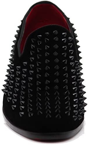 SAKO Men Vintage Spikes Sparkle Formal Tuxedo Stage Fashion Slip On Loafer Dress Shoes4