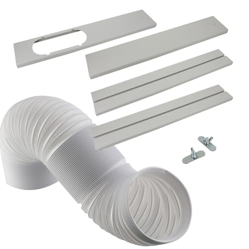 AcbbMNS Portable Air Conditioner Window Kit, 4pcs 67.5cm/26.57" Slide Seal Plates & 5.9” Exhaust Hose, Adjustable Length AC Window Vent Kit for Sliding Window, Fit for 5.9 Inch Exhaust Hose
