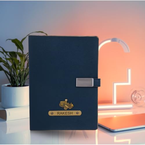 Image of ncgifts Personalized Notebook With Name | Customized Diary | Personalized Notebook A5 200 Ruled Pages Customized Diwali Daily Journal Diaries Diary Gifts for Men Women Friends, Family | Navy Blue