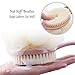 Shower Body Brush with Bristles and Loofah,Back Scrubber Bath Mesh Sponge with Curved Long Handle for Skin Exfoliating Bath, Massage Bristles Suitable for Wet or Dry, Men and Women (Grey)
