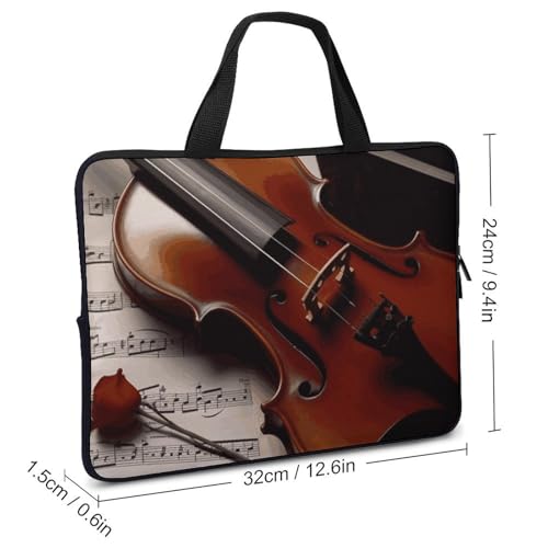 Sac ordinateur portable étanche motif violon pour PC et tablette