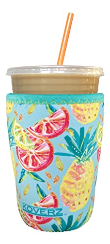 Image of Iced Coffee Sleeve, Medium Pineapples, 24 Oz, Neoprene