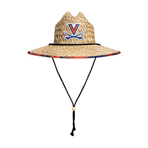Image of FOCO Men's NCAA College Team Logo Floral Straw Sun Hat