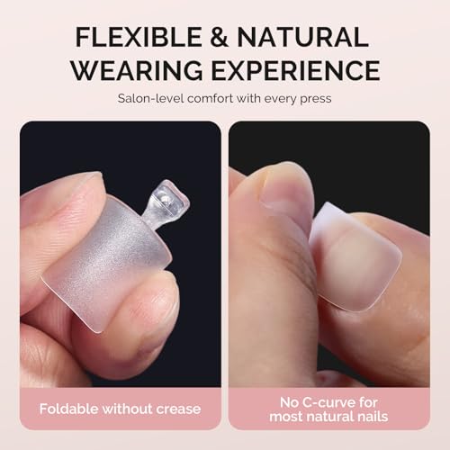 Image of MelodySusie Squoval Toe X Nail Tips- 480Pcs 15 Sizes Clear Acrylic, Full Matte Full Cover Press on Nails for DIY Extension & Salon Use, Pre-Shaped for Long-Lasting Manicure
