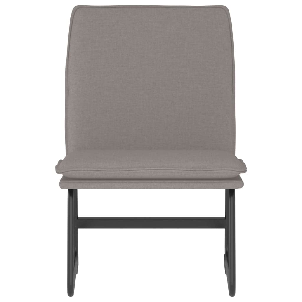 Fotel wypoczynkowy w kolorze szarobrązowym (taupe), 52 x 75 x 76 cm, obicie materiałowe ze 100% poliestru, wygodny fotel relaksacyjny z metalowym stelażem, do salonu, sypialni, kącika do