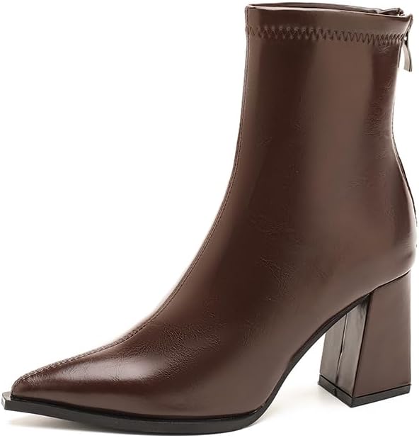 Pointed Toe 2025 Winter Style Winter High Heel Women Shoes Premium Skinny Boots Ankle Boots 98158-1