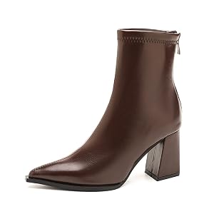 Spring Autumn 2025 New Versatile Women Elegant Black Womens Boots Chunky Heel Pointed Toe Autumn and Winter Fashion