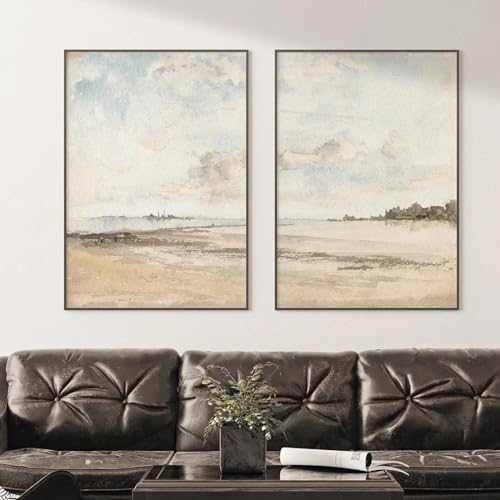 Images d'art mural pour salon XINBAO peinture abstraite apaisante 80x120cm bord de mer