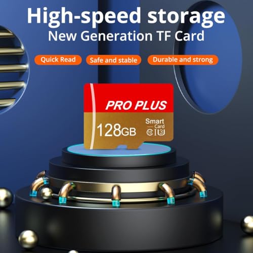 Image of TF Card 128GB with Adapter, High Speed Memory Card, UHS-I C10 A1 Memory TF Card for Tablet /Mobile Phone /Camera /Car Audio /Game Console (128, GB)