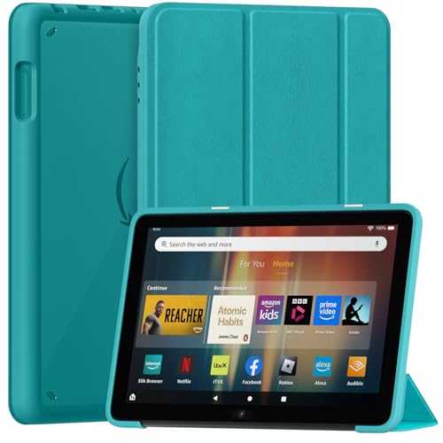 Étui fin et léger pour tablettes 8" vert émeraude avec mise en veille automatique aimantée