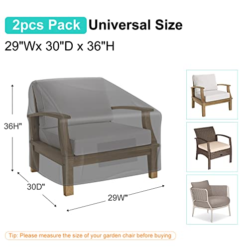 Image of 2 Pack Outdoor Patio Chair Covers Waterproof 29 inchWx30 inchDx36 inchH, Black