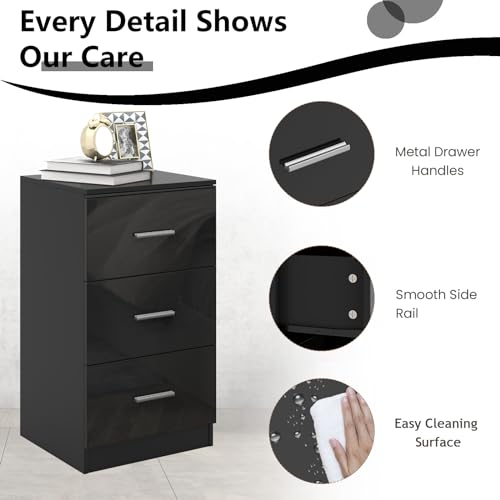 Caisson de bureau noir structure renforcée commode multifonctionnelle au design épuré