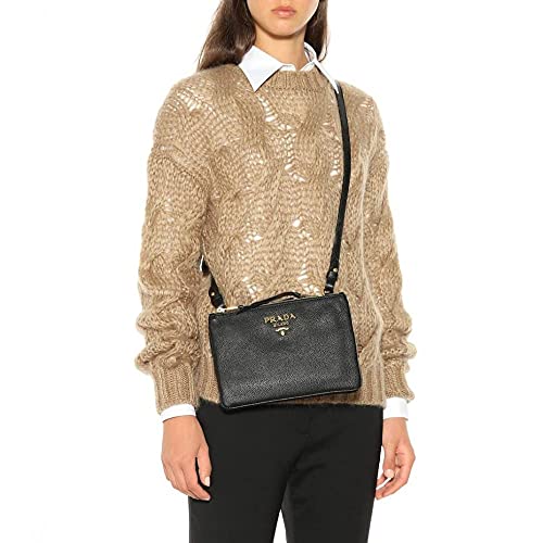 Prada Vitello Phenix Gold Hardware Black Crossbody 1Bh046 #TOP7