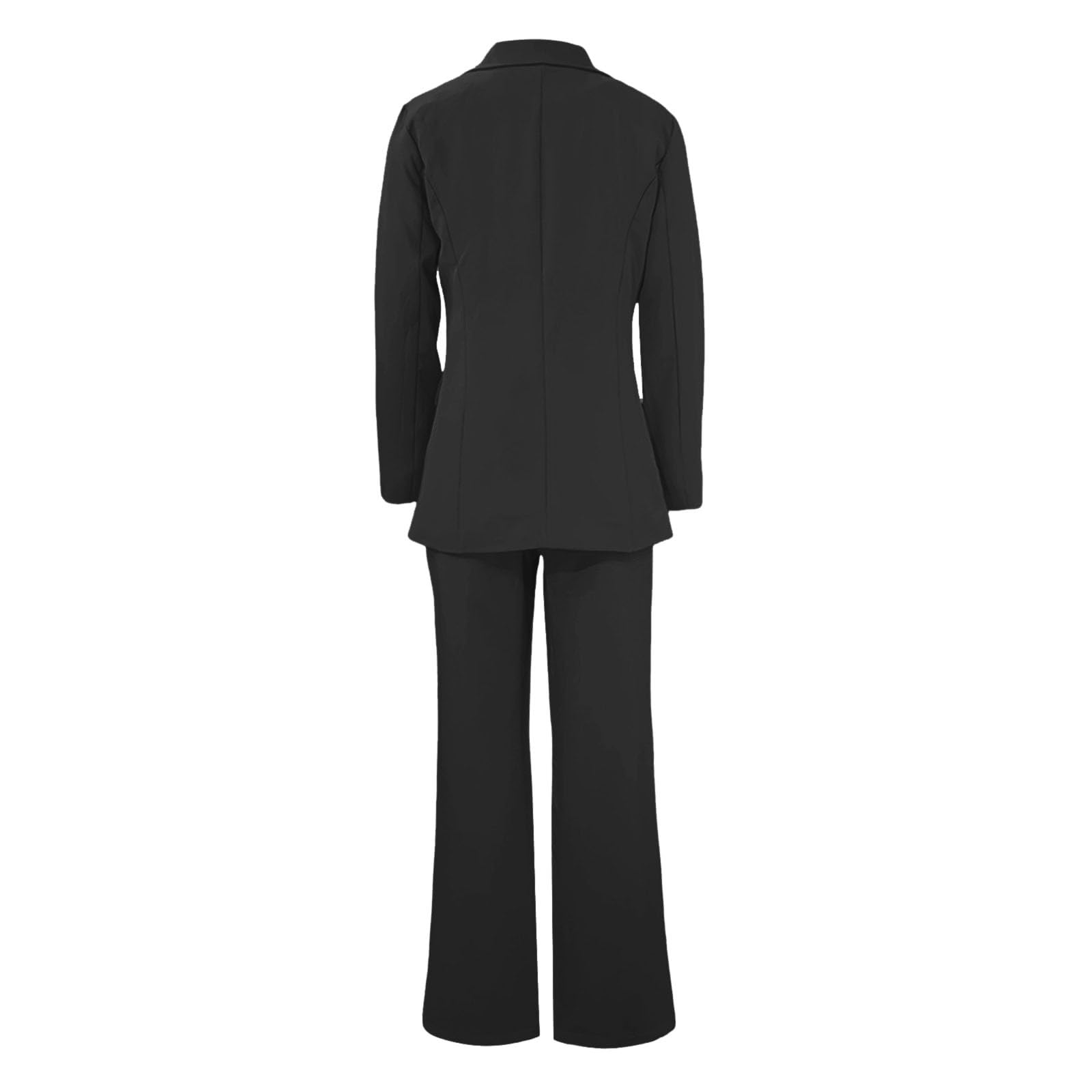 Tuta da donna con pantaloni, 2 pezzi, abito da sera, a maniche lunghe, giacca e pantaloni, due pezzi, per ufficio, slim fit, formale, moderno, elegante, da lavoro