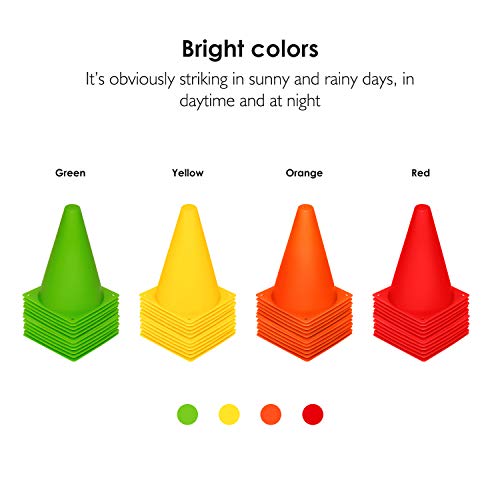 Reehut 7.5 Inch Plastic Sport Training Traffic Cone (Set Of 24, 4 Colors) #TOP2