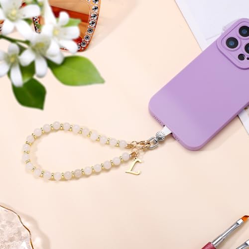 1 Set Beaded Phone Wrist Strap, Initial Phone Charms Detachable Letter B - Photo 31 sur 176