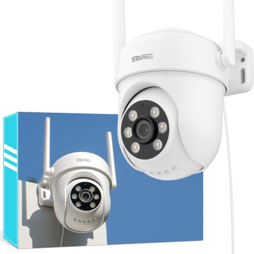 Vicohome 2K Wired Outdoor Camera Plug-in 24/7 Recording AI Tracking Home Security 2.4GHz Wi-Fi 360 View Pan/Tilt Two Way Audio Color Night Vision Easy to Setup Strobe Siren 180 Days Care Plan