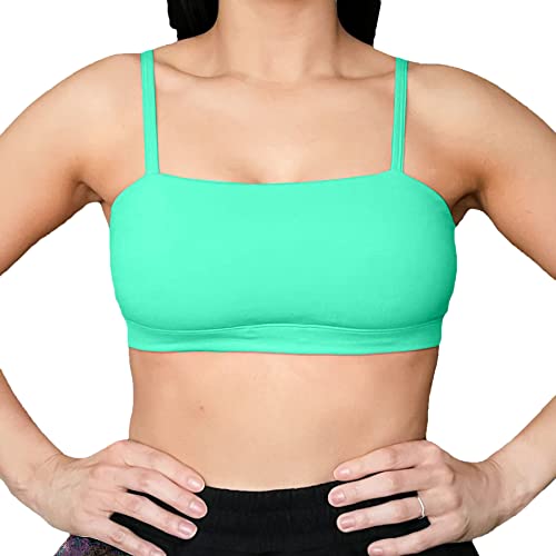 Aoxjox Damen Workout Bandeau Sport BHs Taining Fitness Laufen Yoga Crop Tank Top, Biscay Grün, small Cover