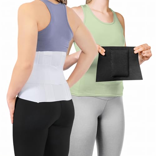 BraceAbility Plus Size Back Compression Brace + Neoprene Foam Pressure Pad Insert – Lumbar Support for Low Back Relief