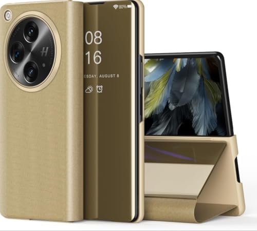 Image of MILLION CASES Back Cover Case for OnePlus Open Shockproof Protective Omni Shield Smart Flip Case for Men & Boys(Gold)