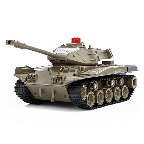 RC Tank, 1/30 Remote Control Military Tank Toy That Shoots with Lights & Realistic Sounds, RC Vehicle 270Â°Rotation Army Toy Truck for Kids(Military Green)