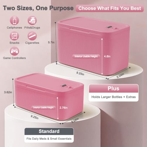 Image of Upgraded Taller Lock Box for Medication, Phone Jail & Snacks - Large Lockable Storage Box with 3-Digit Combination Lock, Food-Safe BPA-Free Plastic- Medicine Lock Box for Home, Fridge, Travel