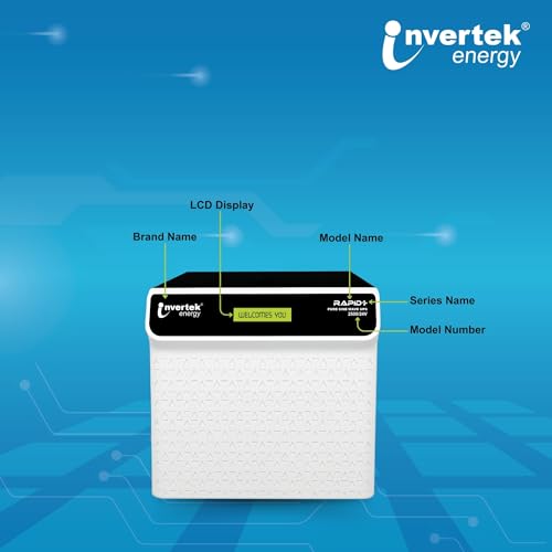 Image of Rapid +2500 /24V |Pure Sine Wave UPS 2200 VA | Support 2 Battery Inverter for Home, Office,Shops | 36 Months Warranty |Fast Charging |LCD Display |Automatic Bypass |24X7 MCB Protection