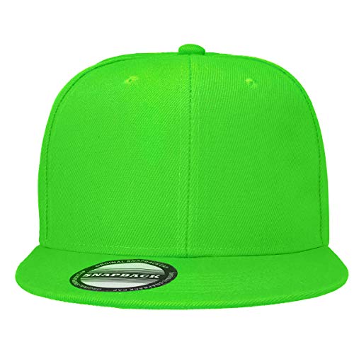 Image of Classic Snapback Hat Cap Hip Hop Style Flat Bill Blank Solid Color Adjustable Size