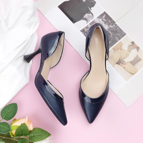Image of JENN ARDOR Women's Pumps Low Heels Pointed Closed Toe Kitten Dress Shoes for Women Comfortable Stiletto Heeled Sandals Classic Wedding Party D'Orsay Work Pumps