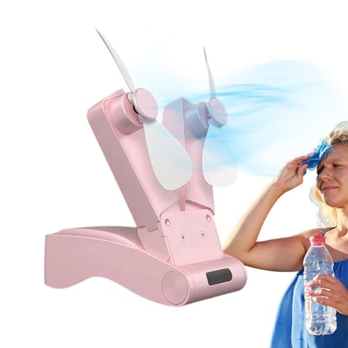 Eastuy Tragbarer Faltventilator, wiederaufladbar, faltbarer Lüfter | Wiederaufladbarer persönlicher Ventilator- Persönlicher Ventilator für Schlafzimmer, tragbarer Ventilator-6