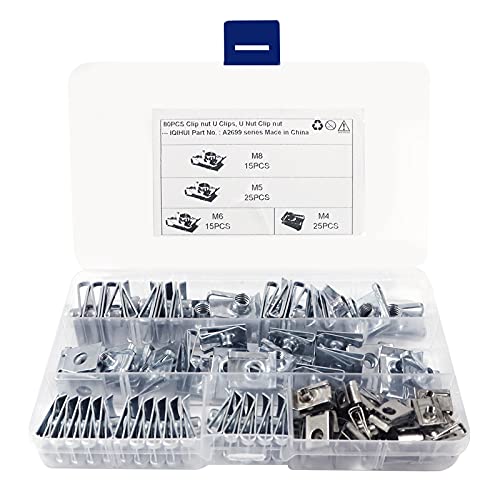 Risakogo Juego De Abrazaderas De Manguera De Acero Inoxidable Con Caja De Almacenamiento Tuerca De Ángulo Plano Surtido, 80 Piezas Cover