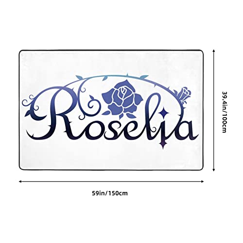 カーペット バンドリ ガルパ Roselia ロゼリア アニメ ラグマット 防ダニ 抗菌 防臭 滑り止め付き フランネル素材 ふわふわ快適肌触り 洗濯可能 オールシーズン対応 100x150cm [3]