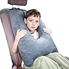 1 MIDDLE ONE Car Pillow for Kids, Memory Foam Travel Pillow for Car and Adults, Kid Travel Pillow for Sleeping on Road Trip, Small Body Pillow for Kids (Grey)