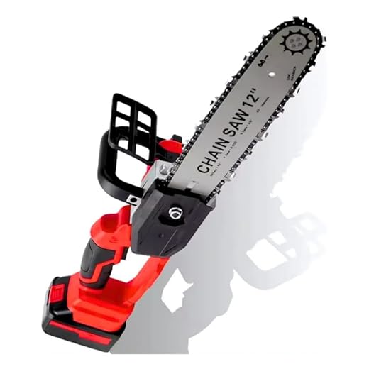 Motosserra Elétrica Recarregável 1200W com 2 Baterias 108V, Sabre de 12 Polegadas e Corrente Afiada para Corte de Madeira e Podas – Pratiarejo®