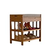 ♦ 8 ~ 15 jours de livraison Bamboo ench Change Bench Chair ， Rack Coussin Rembourré Rembourré ， Banquette de Rangement way Entryway ， Chambre ， Salon ， Hall d\'entrée ， Garage, 20 po (Size : 20in)