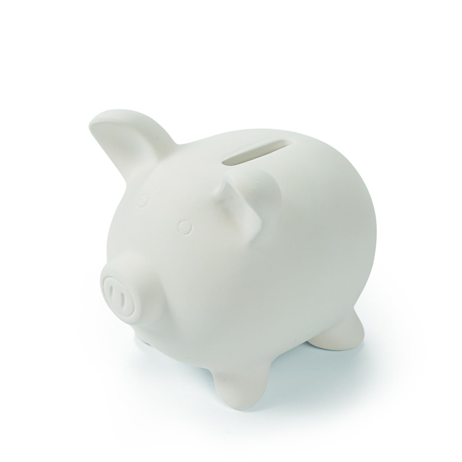 Fun Express 4" x 3" DIY Unglazed White Ceramic Piggy Banks, 12 Pieces, Crafts for School, Sunday School, Church, Home and Birthdays, Paint Your Own
