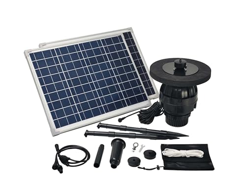 50W Floating Solar Pond Fountain Complete Pump Kit for Ponds 3 ft or Deeper 8 Feet Wide or Larger