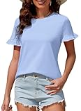 【Anlässe】Dieses Damen Sommer Shirt eignet sich für den täglichen Gebrauch im Urlaub, beim Einkaufen, auf Partys, bei der Arbeit, zu Hause und bei anderen Anlässen. Der Schwerpunkt liegt auf lässigem und freiem Stil.