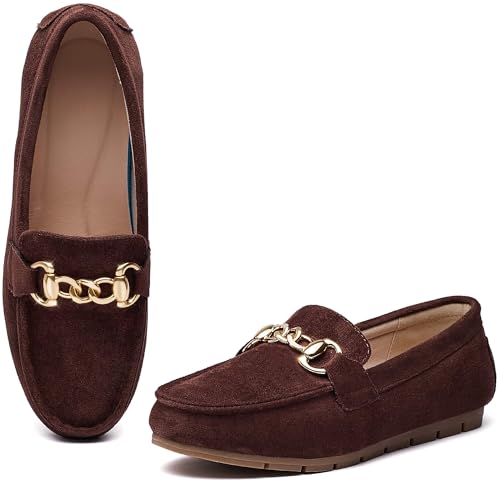Image of ABEJOJO Women's Loafer Shoes, Comfortable Slip on Casual Flat Penny Shoes for Walking, Driving, Dressy