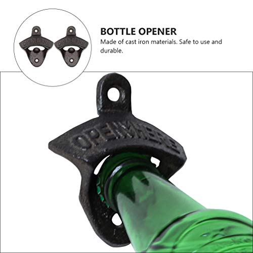 STOBOK 2 Unidades Vintage Retrô Abridor de Garrafas de Ferro Fundido Removedor de Tampa de Frasco de